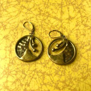 Abstract Nature Scene Circular Earrings